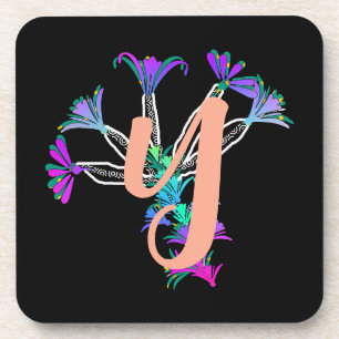 Monogram Y Initial  Beverage Coaster