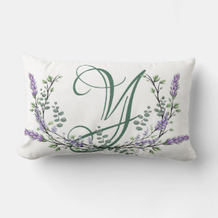Monogram Y Lavender Eucalyptus Lumbar Cushion