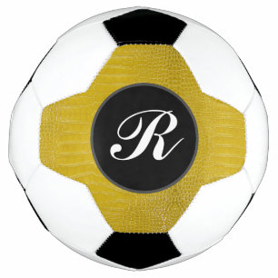 Monogram Yellow Alligator Texture Print Football