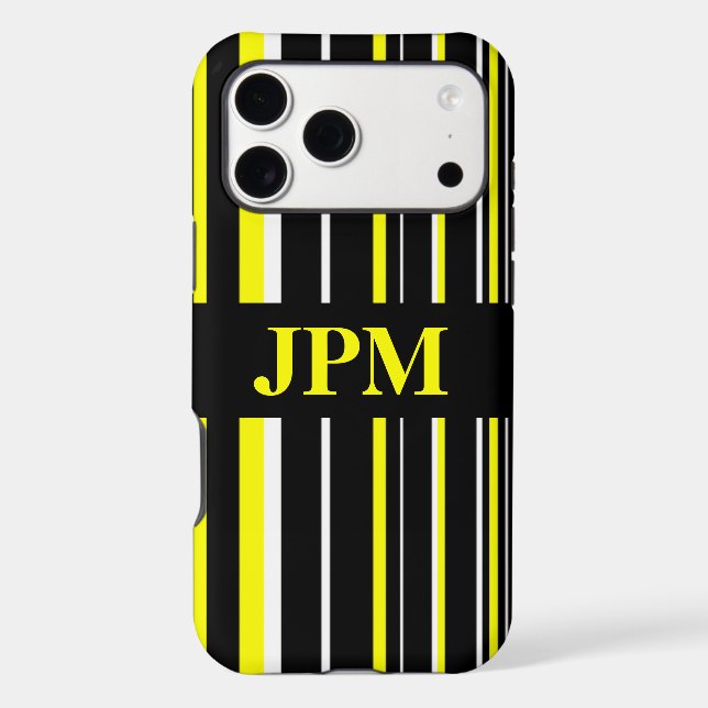 Monogram Yellow, Black Barcode Stripe (Back)