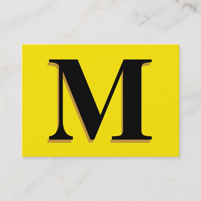 Monogram Yellow Business Card (Front)