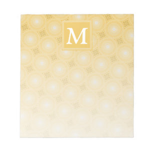 Monogram yellow circles pattern notepad