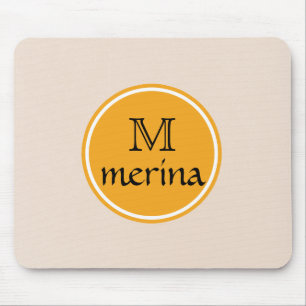 Monogram Yellow Gold Circle Mouse Mat