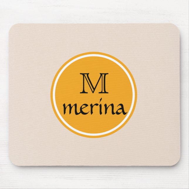 Monogram Yellow Gold Circle Mouse Mat (Front)