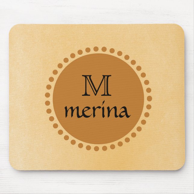 Monogram Yellow Gold Circle Mouse Mat (Front)