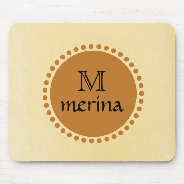 Monogram Yellow Gold Circle Mouse Mat (Front)