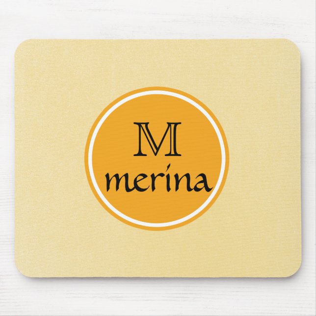 Monogram Yellow Gold Circle Mouse Mat (Front)