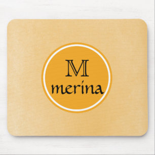 Monogram Yellow Gold Circle Mouse Mat
