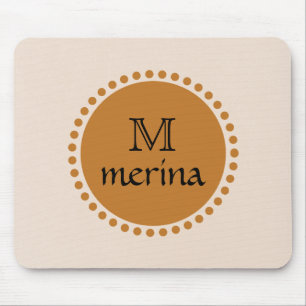 Monogram Yellow Gold Circle Mouse Mat