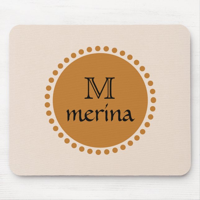 Monogram Yellow Gold Circle Mouse Mat (Front)