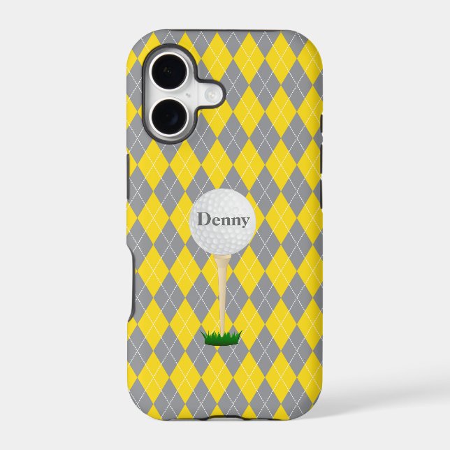 Monogram Yellow Grey White Argyle iPhone 5 Case (Back)