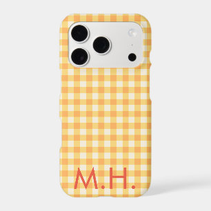 Monogram Yellow Orange Ish Preppy Gingham Plaid