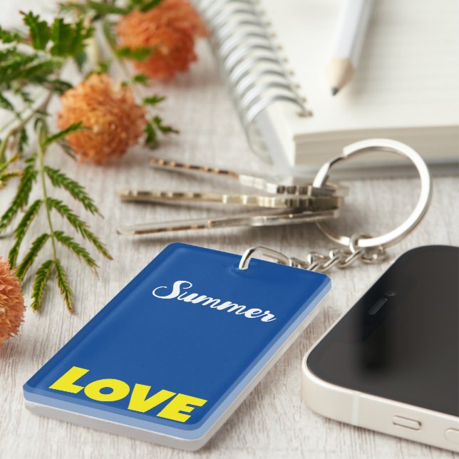 Monogram Yellow Orange Sun Summer Love Key Ring (Front Right)