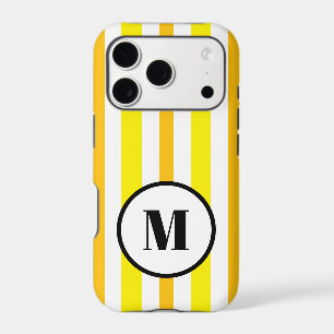 Monogram Yellow Orange White Summer Stripes