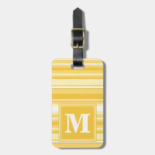 Monogram yellow stripes luggage tag