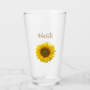 Monogram Yellow Sunflower Glass