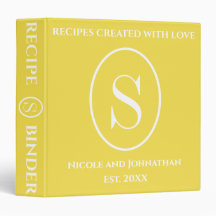 Monogram Yellow White Initial Name Recipe