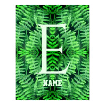Monogram Your Initial Green Ferns Personalised    
