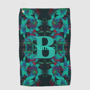 Monogram Your Initial Lily Art Personalised Golf Towel