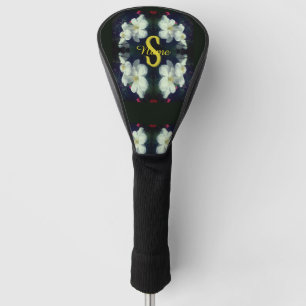 Monogram Your Initial Name Clematis Floral Art Golf Head Cover