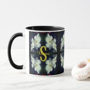 Monogram Your Initial Name Clematis Floral Art Mug