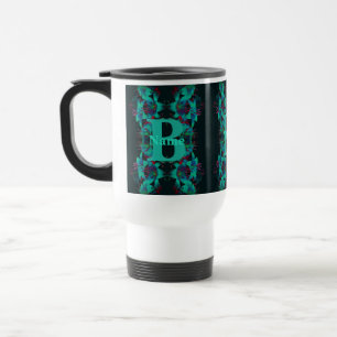 Monogram Your Initial Name Lily Art Personalised Travel Mug