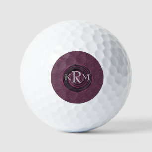 Monogram Your Initials Plum Swirls Personalised Golf Balls