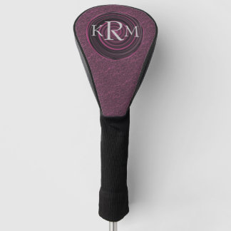 Monogram Your Initials Plum Swirls Personalised Golf Head Cover