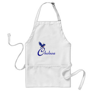 Monogram Your Name C Elegant Bluebird Apron