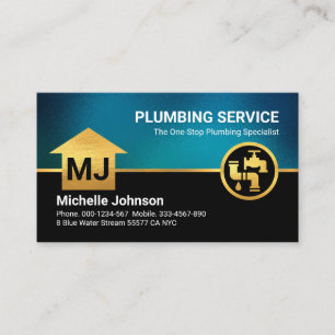Monogram Your Name Plumbing Business Card