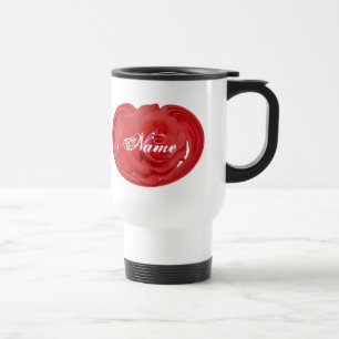 Monogram Your Name Rose Floral Personalised Travel Mug