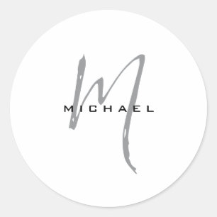 Monogram Your Name Special Beloved Ones Classic Round Sticker