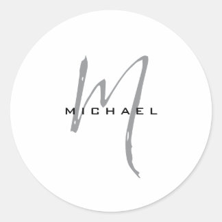 Monogram Your Name Special Beloved Ones Classic Round Sticker
