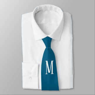 Monogram Your Name Special Gift Beloved Ocean Blue Tie