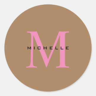 Monogram Your Name Special Gift Beloved Ones Classic Round Sticker