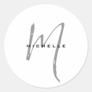 Monogram Your Name Special Gift Beloved Ones Classic Round Sticker
