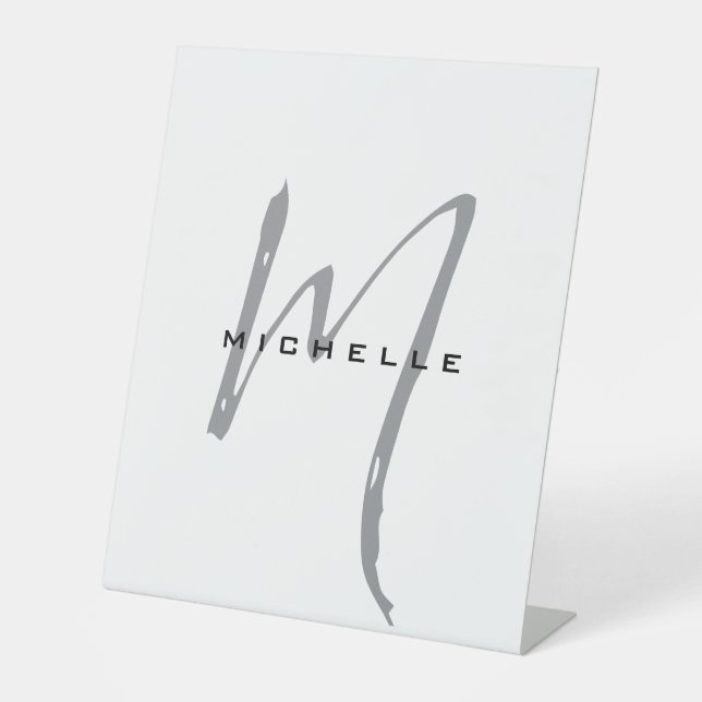 Monogram Your Name Special Gift Beloved Ones Pedestal Sign (Front)