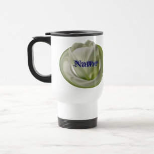 Monogram Your Name Tulip Floral Travel Mug