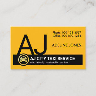 Monogram Your Taxi Driver Name Business Card