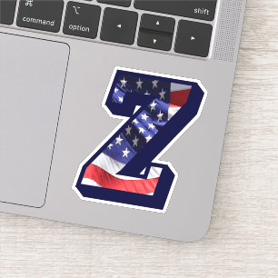 Monogram Z American Flag Letter Z Initial USA
