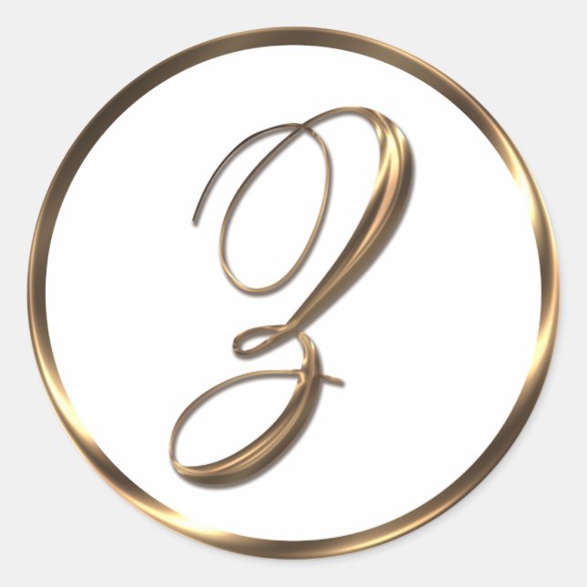 Monogram Z Faux Bronze Classic Round Sticker (Front)