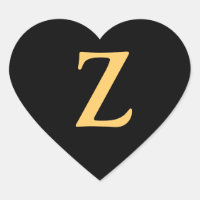 Monogram Z, gold coloured initial Z on black