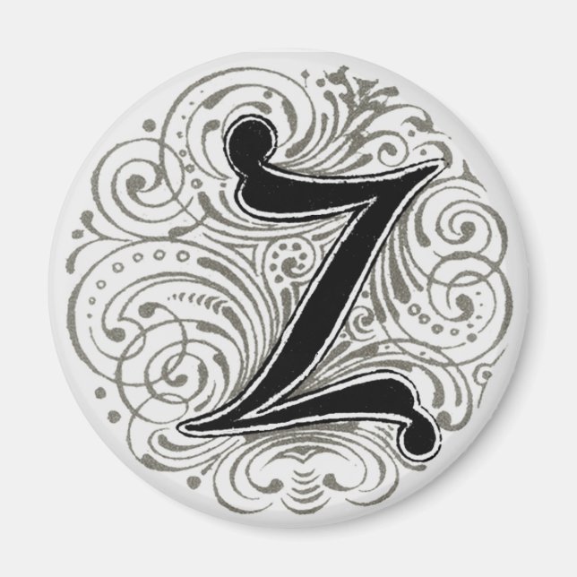 Monogram 'Z' in Grey - Magnet (Front)