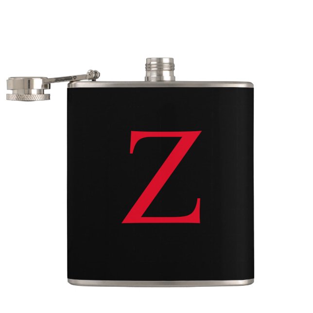 Monogram Z Initial  Hip Flask (Opened)