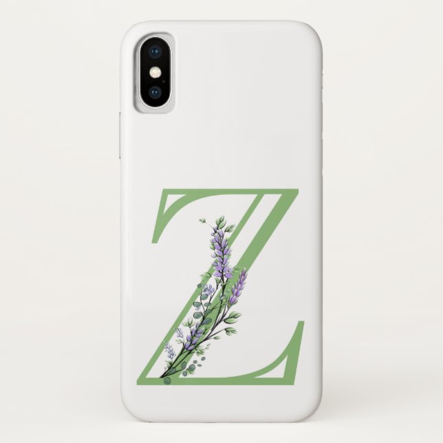 Monogram Z Lavender Eucalyptus Case-Mate iPhone Case (Back)