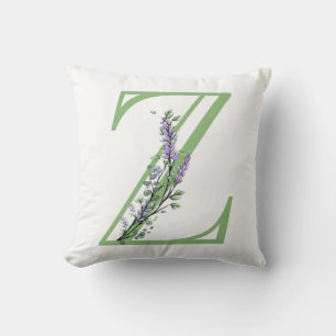 Monogram Z Lavender Eucalyptus Cushion