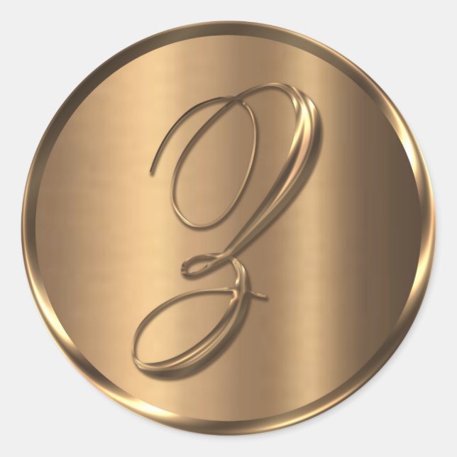 Monogram Z NONMETALLIC Bronze Envelope Seal (Front)