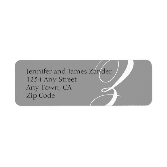 Monogram Z Return Address Labels Grey (Front)