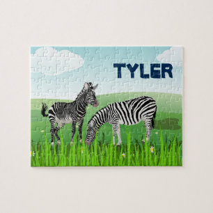 Monogram Zebra Animal Jigsaw Puzzle for Kids