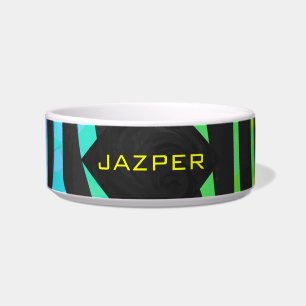 Monogram Zebra Black and Rainbow Print Bowl